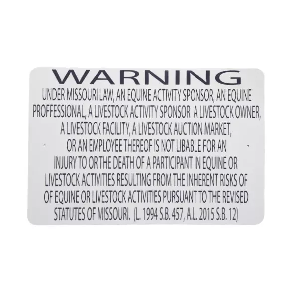Sign Missouri Liability 12x18
