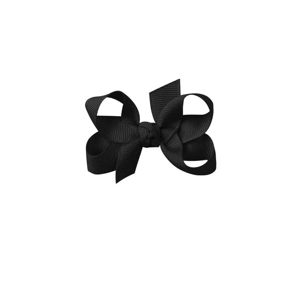 Signature Grosgrain Bow on Clip - 3" Black