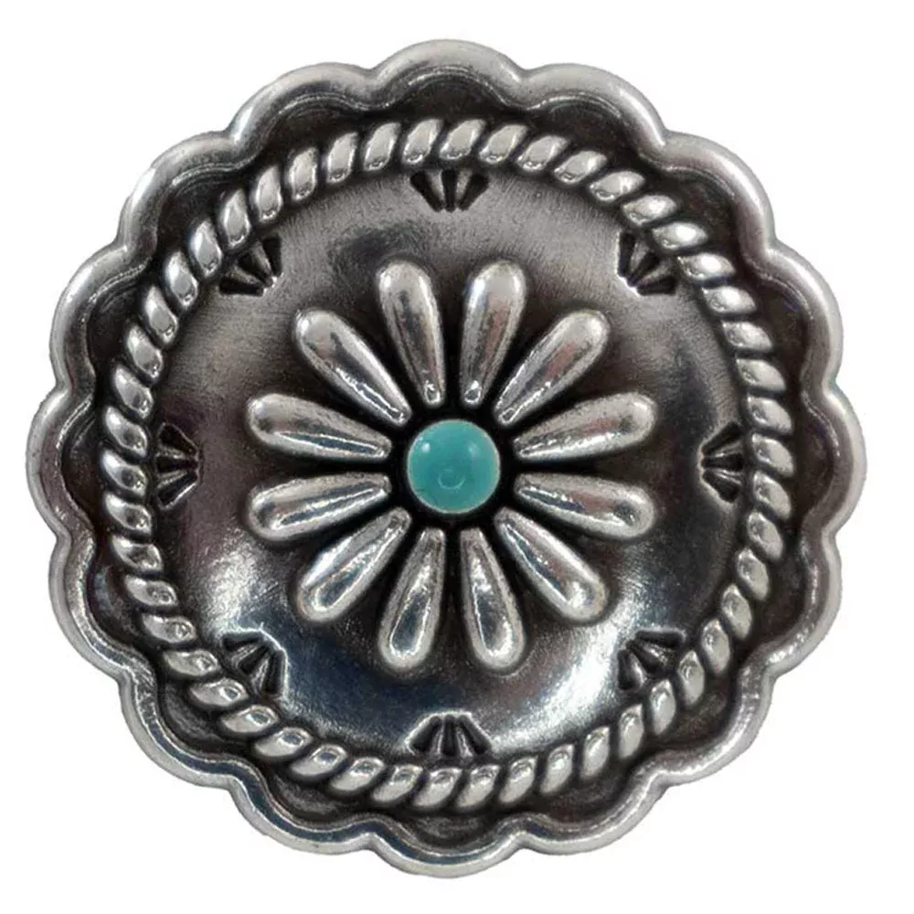 Silver Flower w/Rope Border