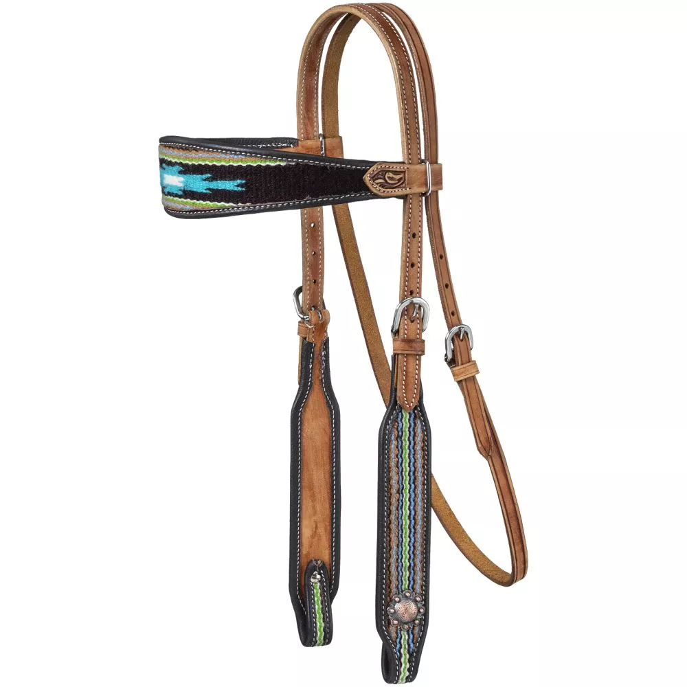 Silver Royal Aztec Browband Headstall