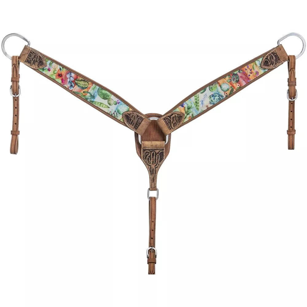 Silver Royal Cactus Print Breastcollar