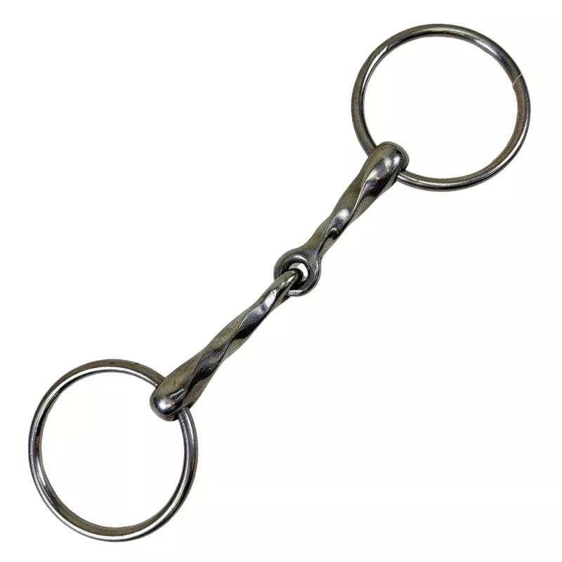 Slow Twist Loose Ring Snaffle Bit - 4.75"
