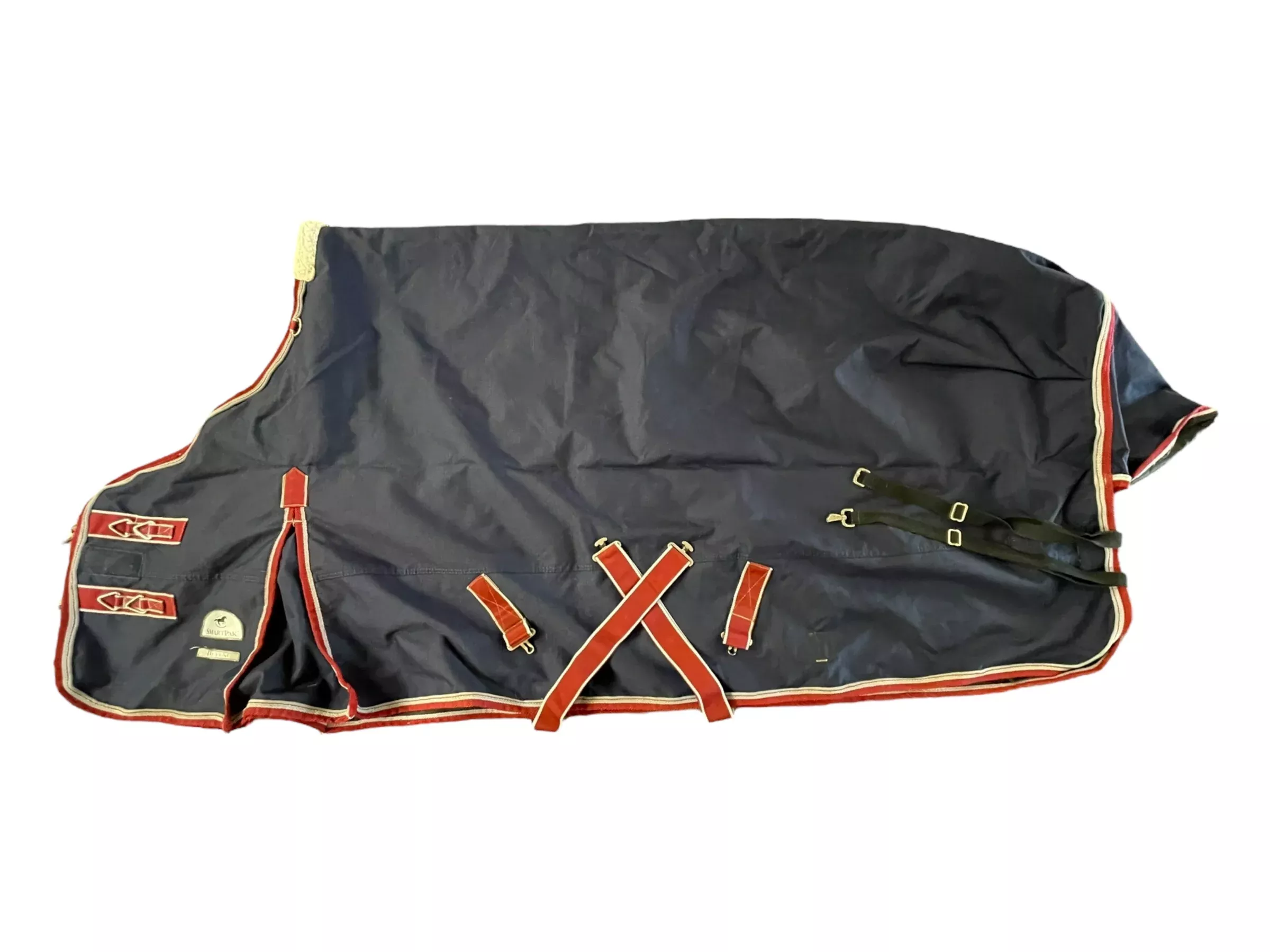 Smartpak Deluxe Midwt. T/O Blanket - Navy/Red/White - Approx 78" - USED