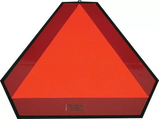 SMB Slow Moving Vehicle Sign Plastic with Tape Bright Orange