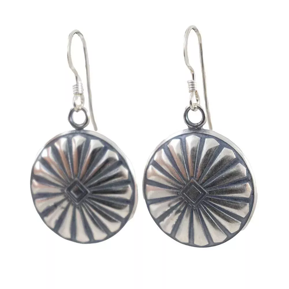 Southwest Stamped Disc Earrings