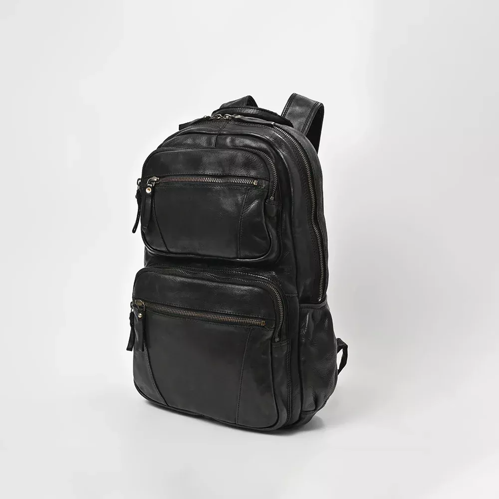 Spaghetti Western Vegetable Tanned Full Grain Genuine Leather Backpack for Travel & Laptop Bag for Men & Women YKK Zippers