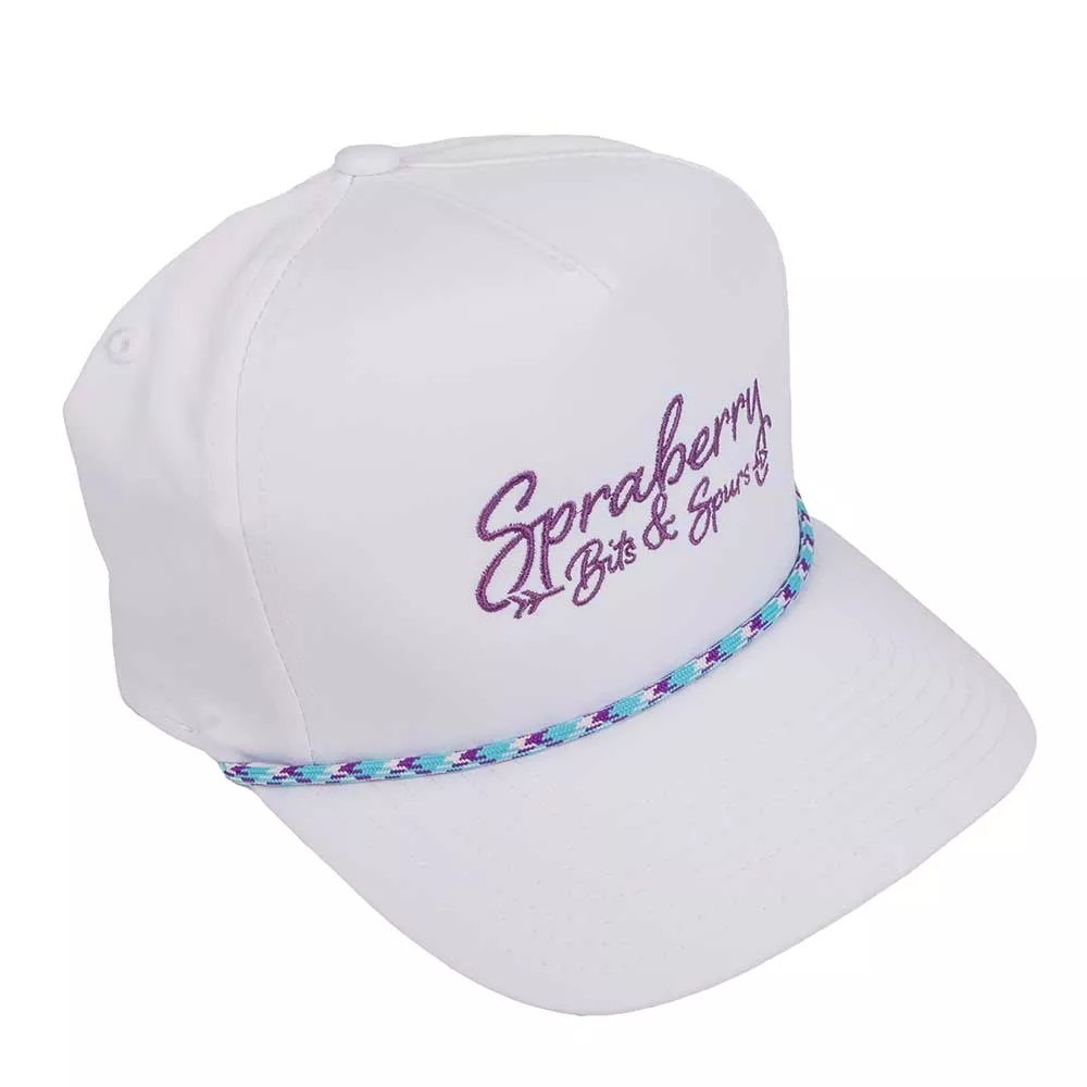Spraberry Bits & Spurs White/Purple Ball Cap