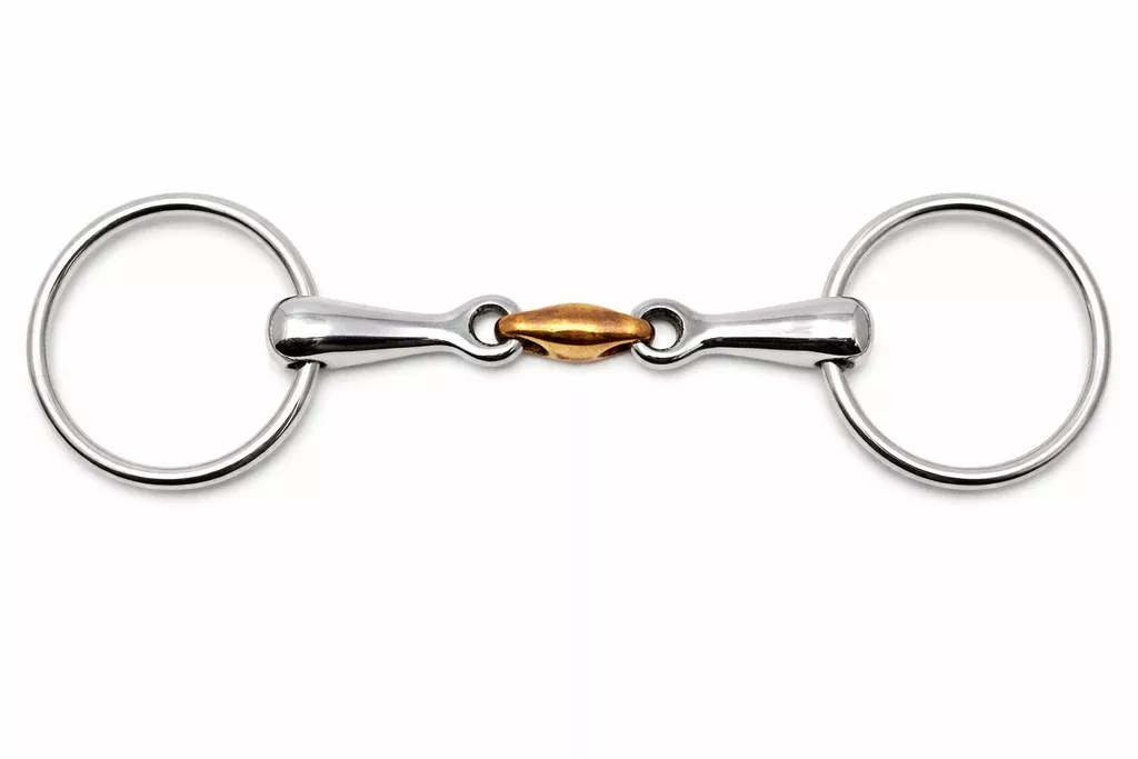 Stainless Steel Loose Ring Copper Dog Bone Snaffle Horse Bit 35518