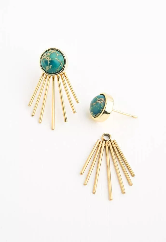 Starfish Project, Inc - Caroline Emperor Stone Stud & Fringe Earrings