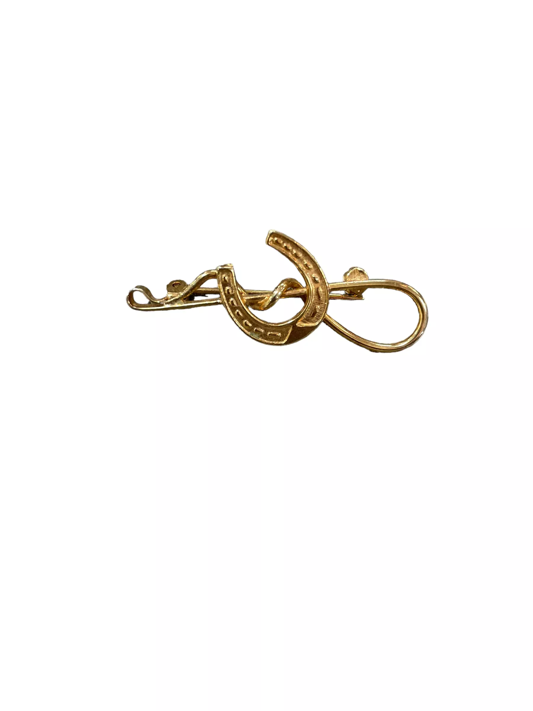 Stock Tie Pin - Gold Horseshoe - USED -