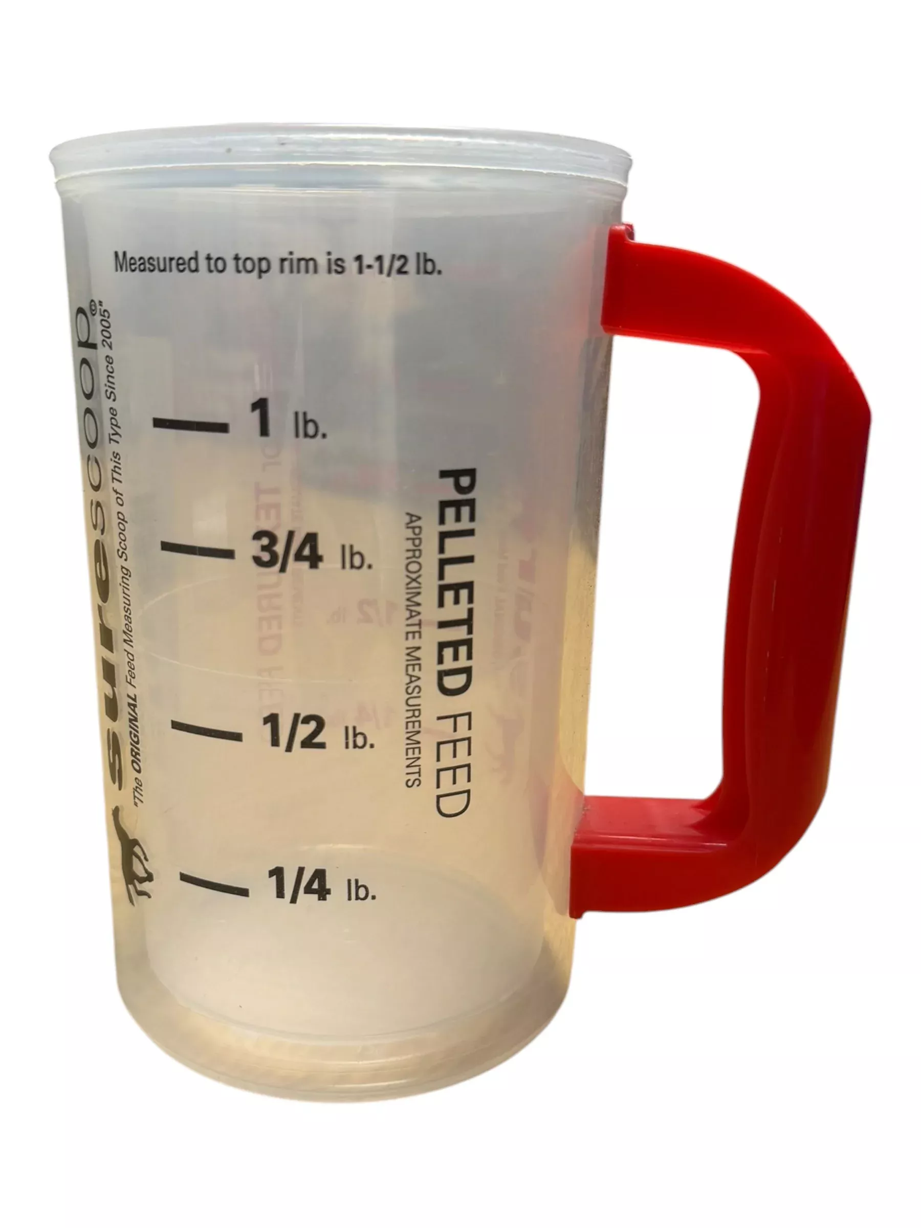 Surescoop Feed Scoop - Clear/Red - USED