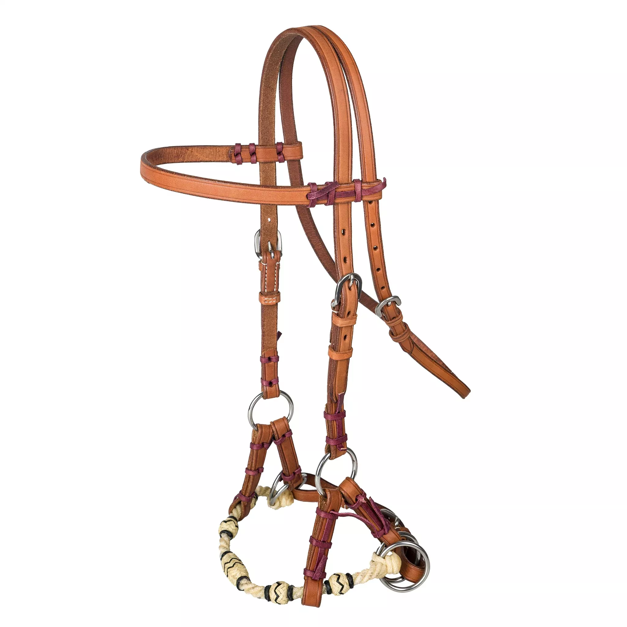 Tabelo Rope Nose Sidepull with Rawhide