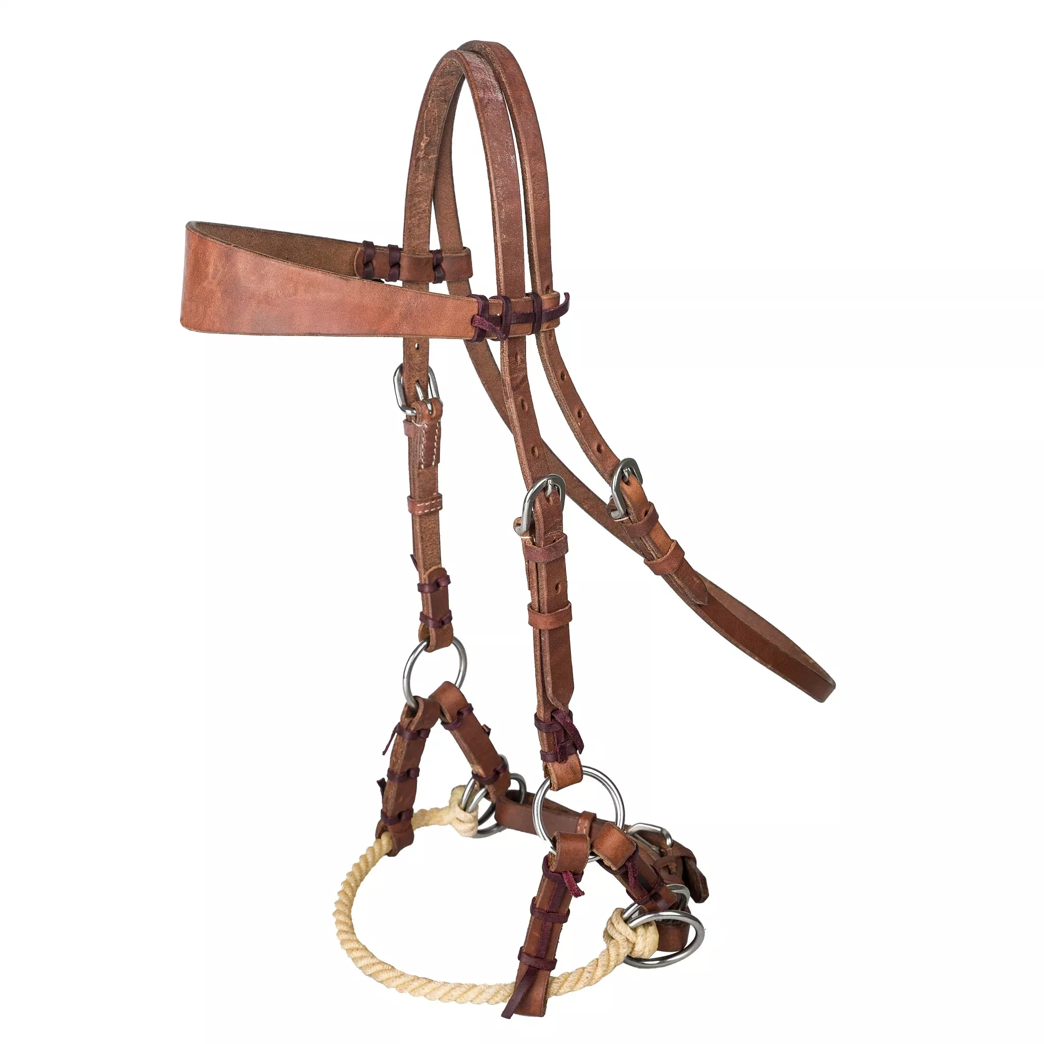 Tabelo Wide Brow Sidepull with Rope Noseband