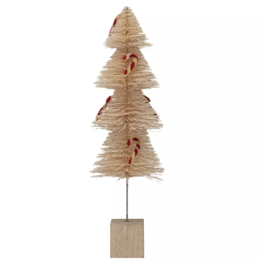 Tall Sisal Bottle Brush Candy Cane Tree