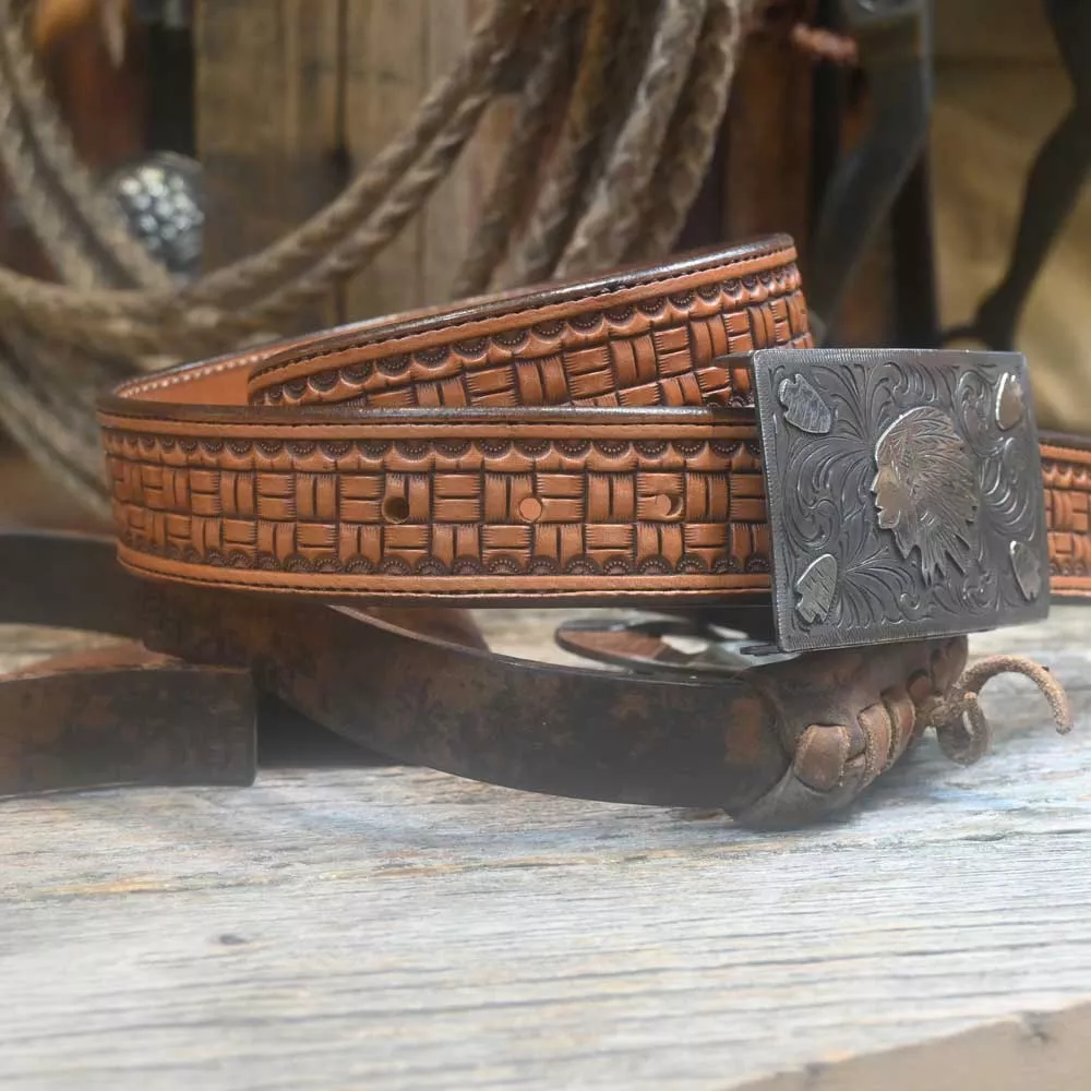 Tanner Field 30" Box Weave Tooled Belt