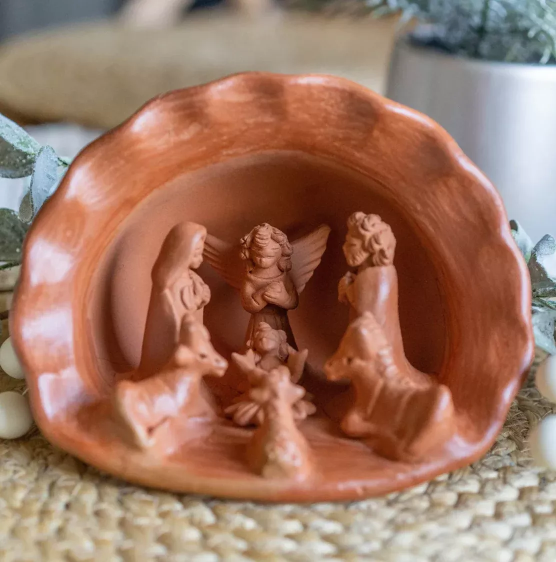 Terracotta Shell Nativity