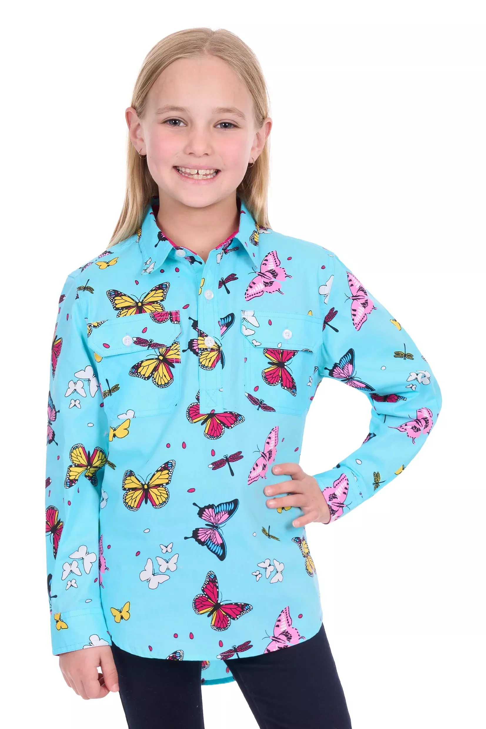 Thomas Cook Kid's Iva Half Placket Long Sleeve Shirt