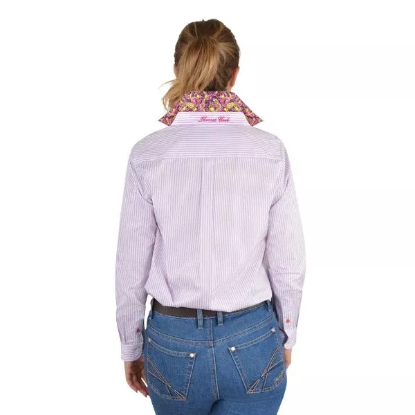 Thomas Cook Viola Long Sleeve Shirt Lilac/White