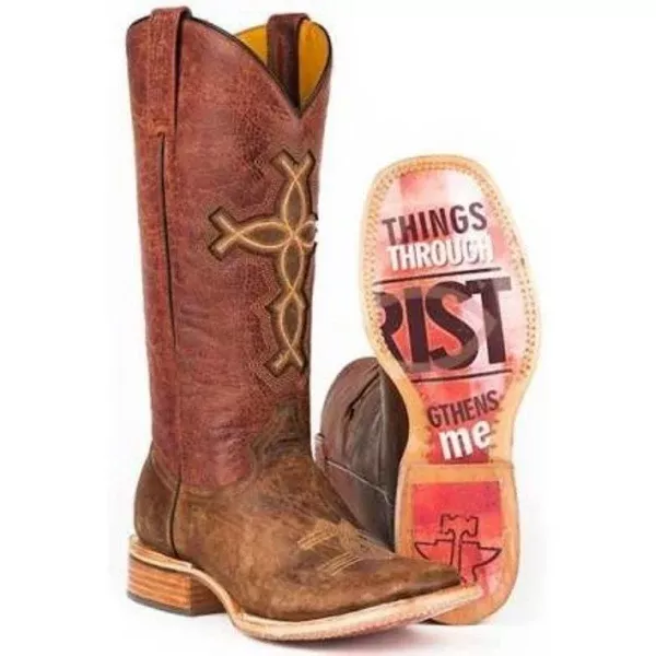 Tin Haul Womens I Believe "4:13" Sole Square Toe Boot