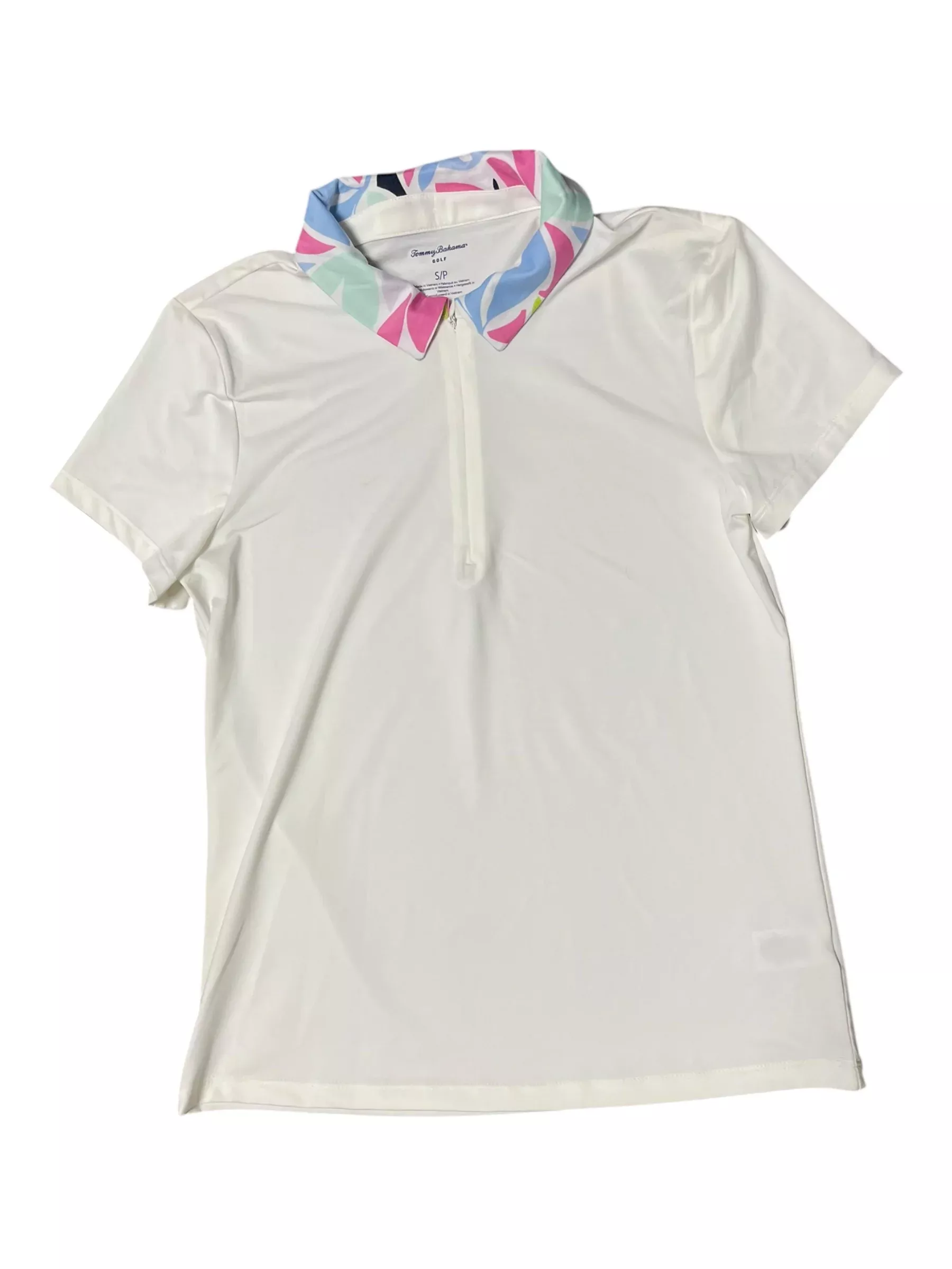 Tommy Bahama Golf Polo - White/Multi Collar - S/P - USED
