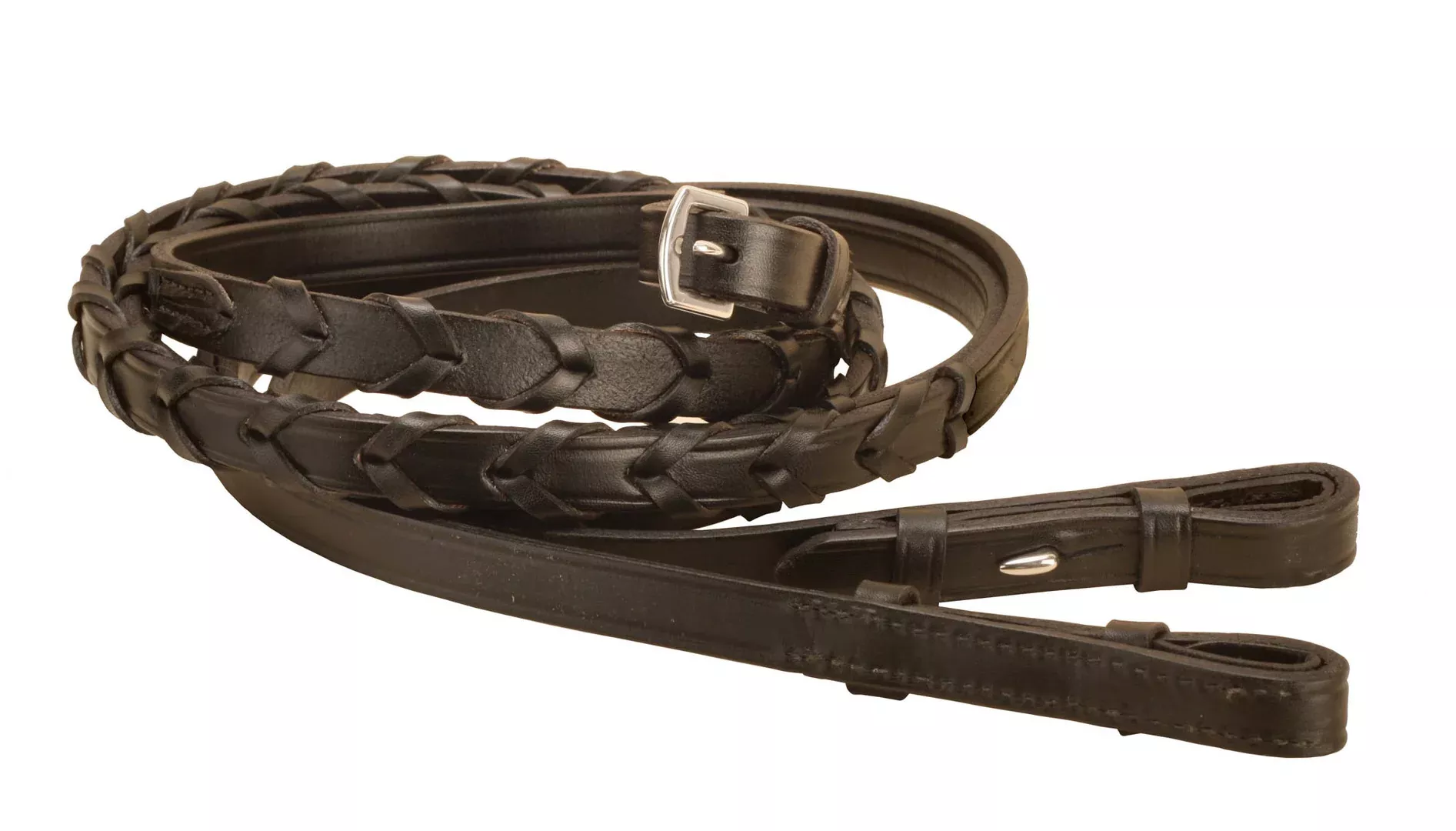 Tory 5/8x54” Laced Reins Hook and stud