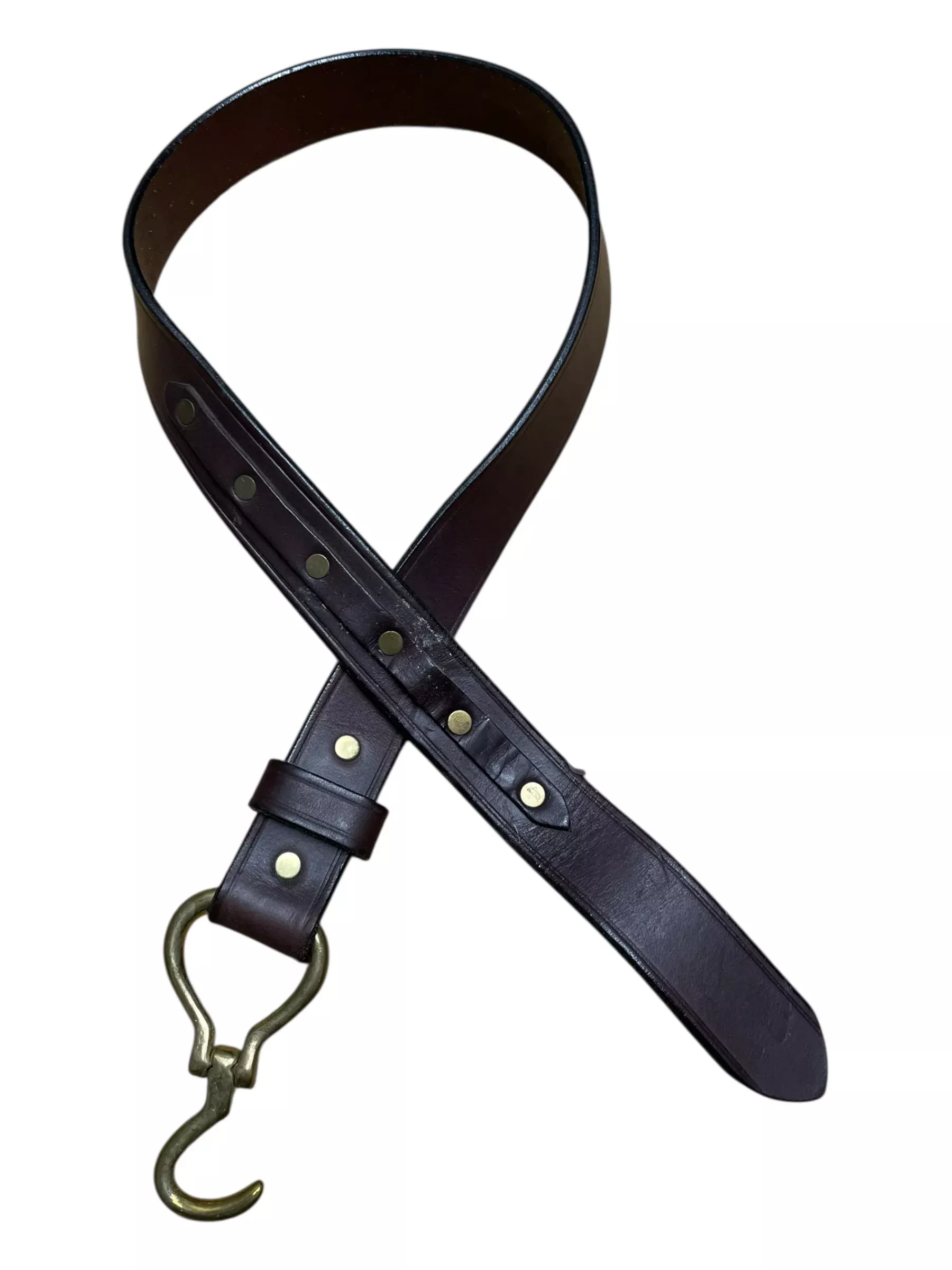 Tory Leather Belt - Brown/Brass - 28 - USED