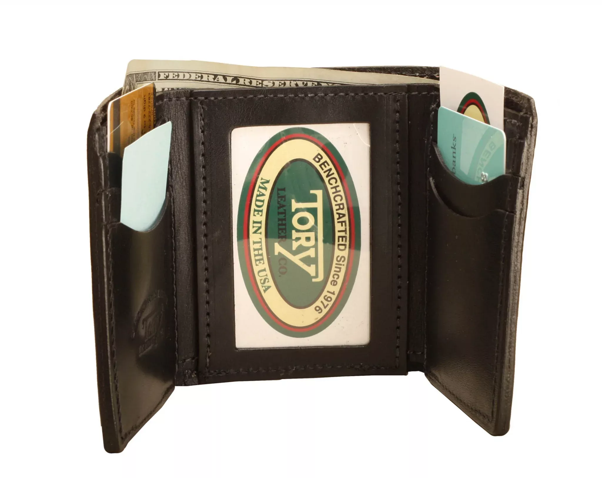 Tory Leather Trifold Wallet with ID Pocket