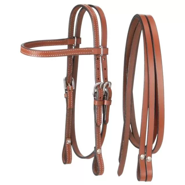 Tough 1 Mini Headstall & Reins Lt Chestnut 42-7650