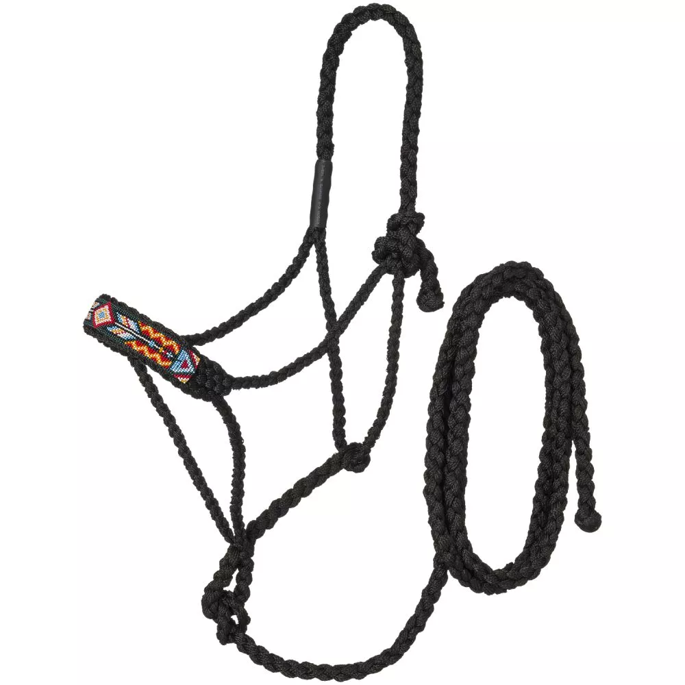 Tough1 Beaded Poly Nylon Halter with Lead
