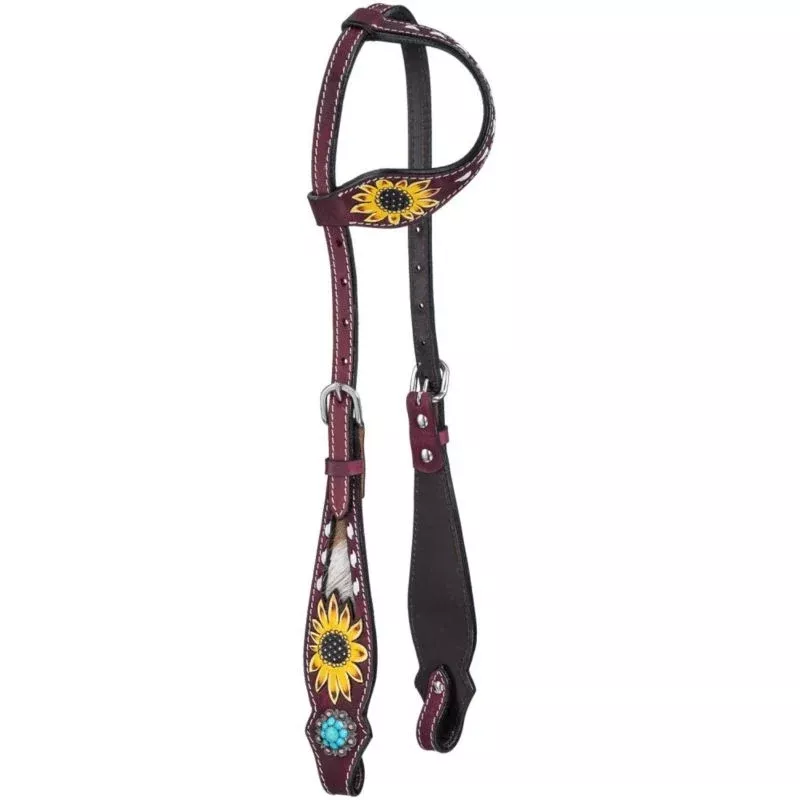 Tough1 Hair-On Sunflower Single Ear Headstall