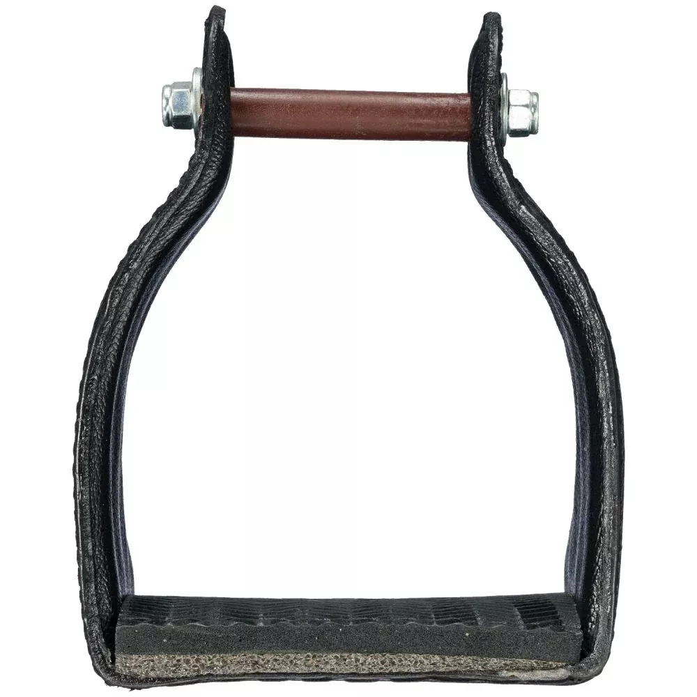 Tough1 Leather Covered Endurance Stirrups - Wide Neck