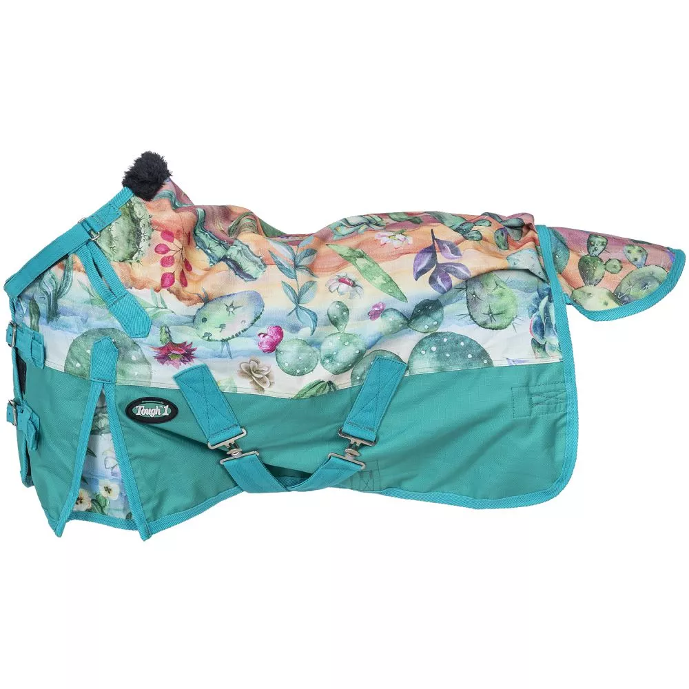 Tough1 Mini 1200D Cactus Print Turnout Sheet with Snuggit