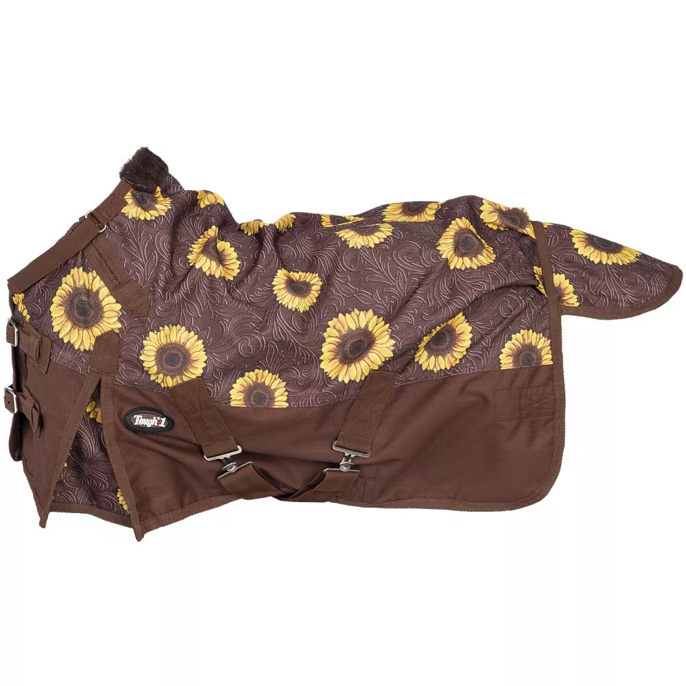 Tough1 Mini 1200D Sunflower Print Turnout Sheet with Snuggit