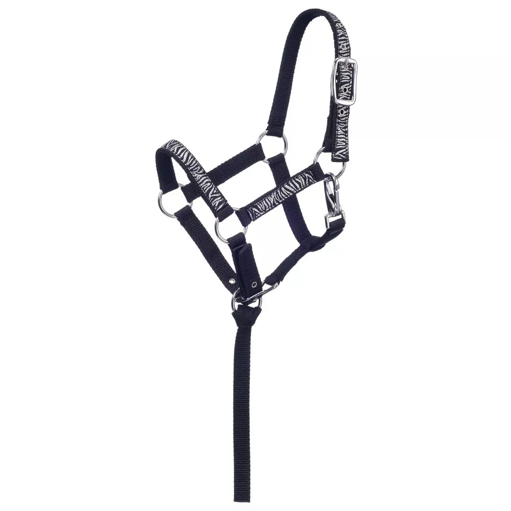 Tough1 Miniature Nylon Zebra Print Halter