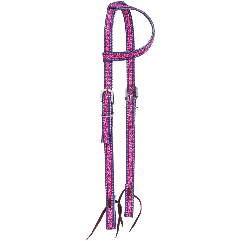 Tough1 Purple Tooled Nylon Ear Headstall