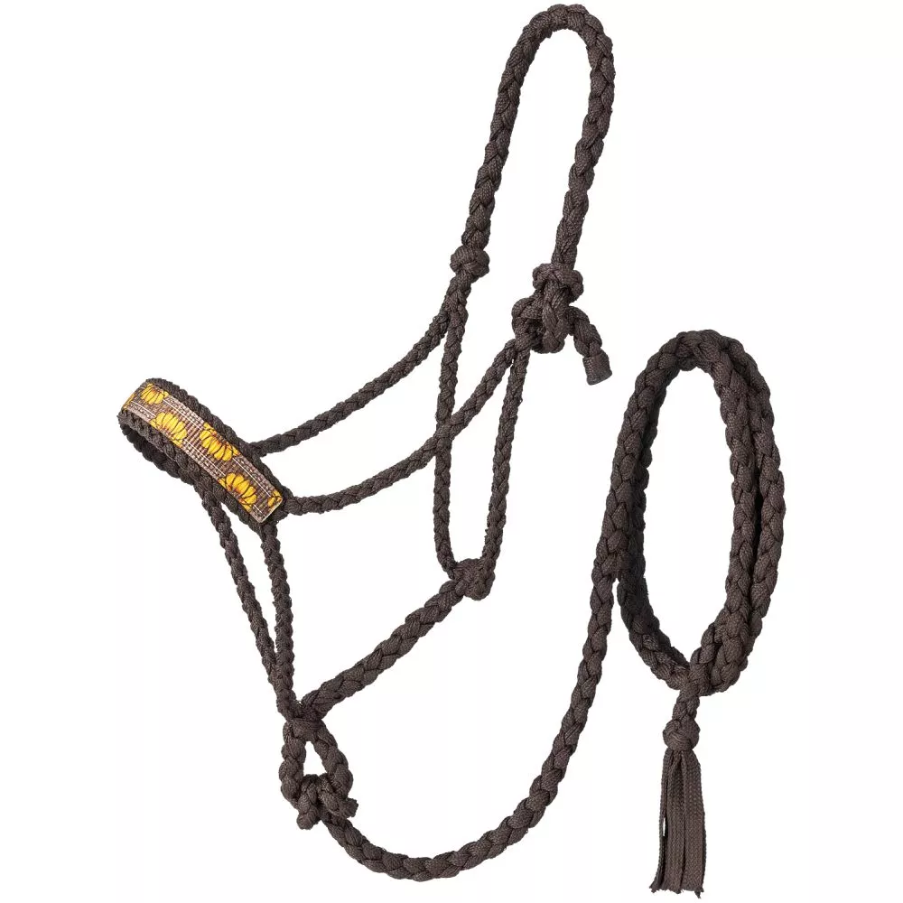Tough1 Sunflower Overlay Poly Nylon Halter with Lead