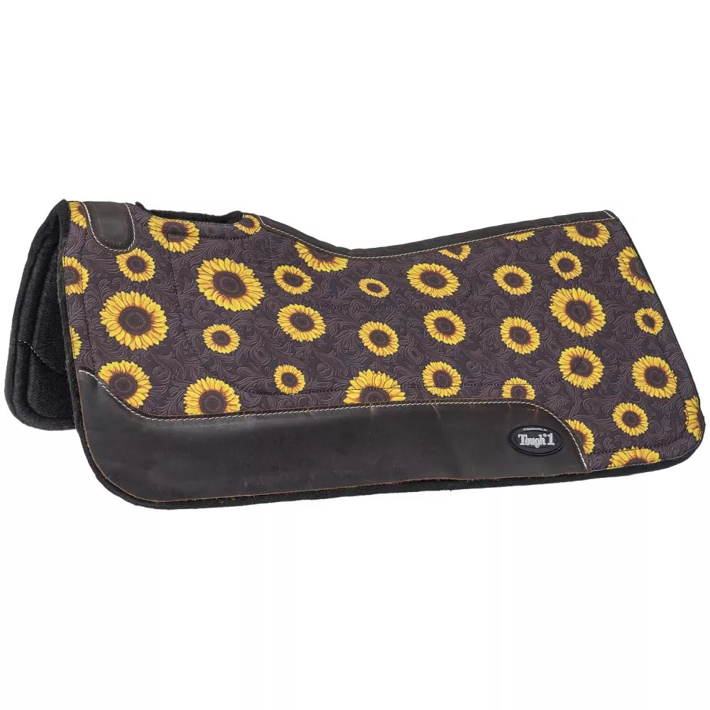Tough1 Sunflower Print Felt Saddle Pad – 28 x 28