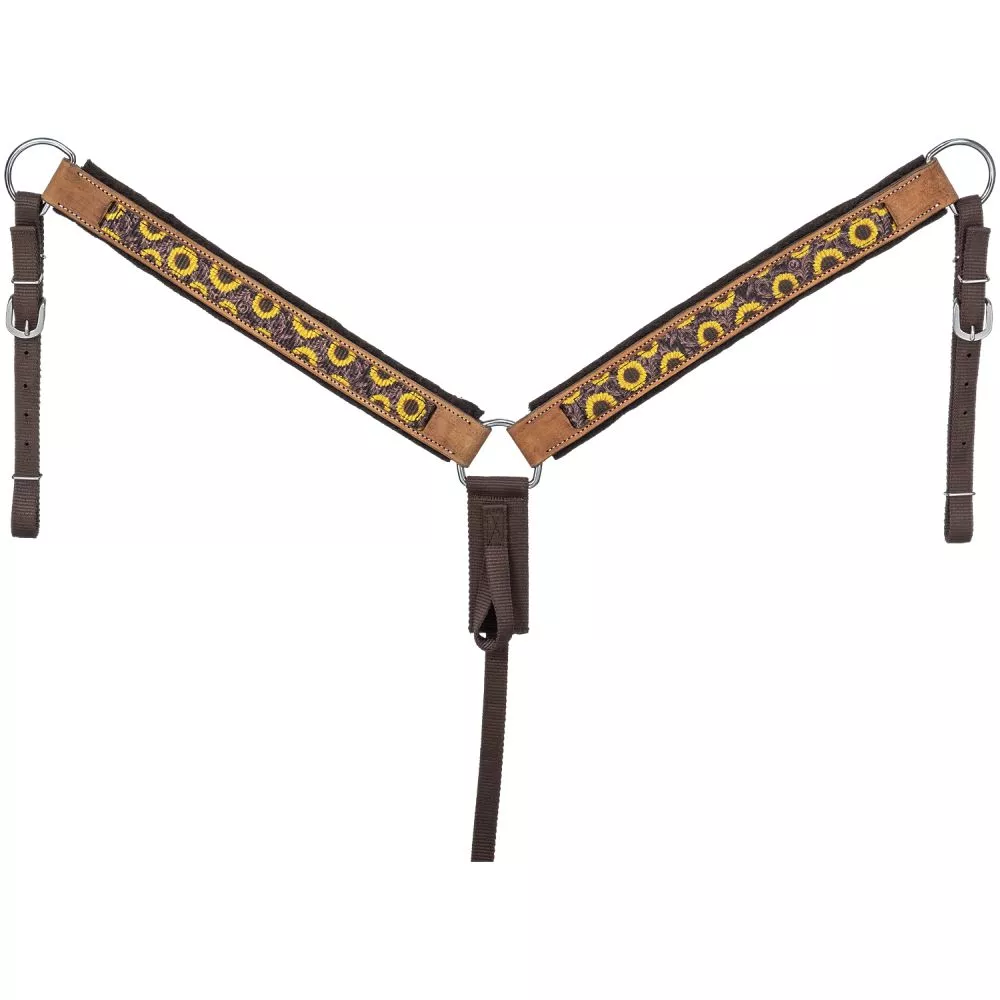 Tough1 Sunflower Tooled Hybrid Breastcollar