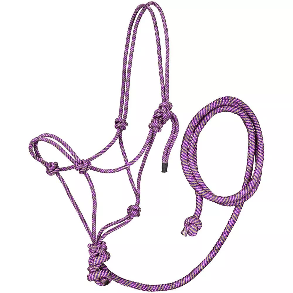 Tough1 Tri-Color Rope Halter with Lead