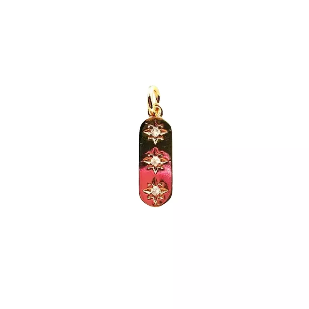 Triple Star Dog Tag Pendant
