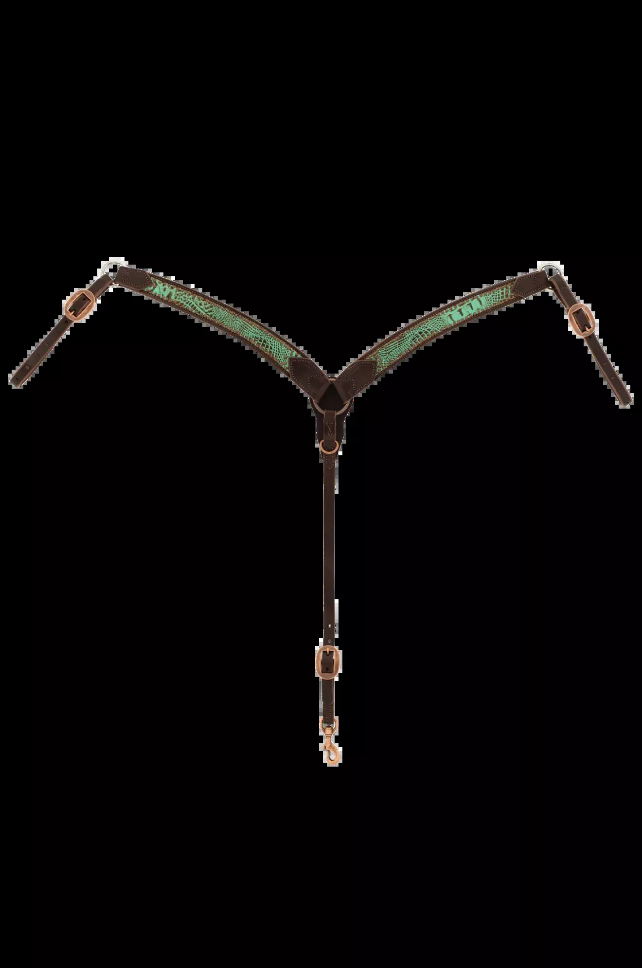 Turquoise Croc Contoured Breast Collar
