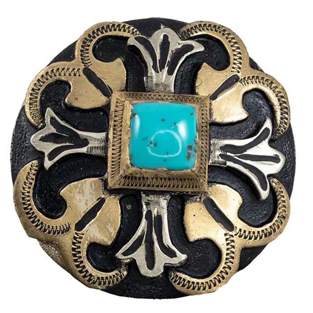 Turquoise Stone Cross Concho