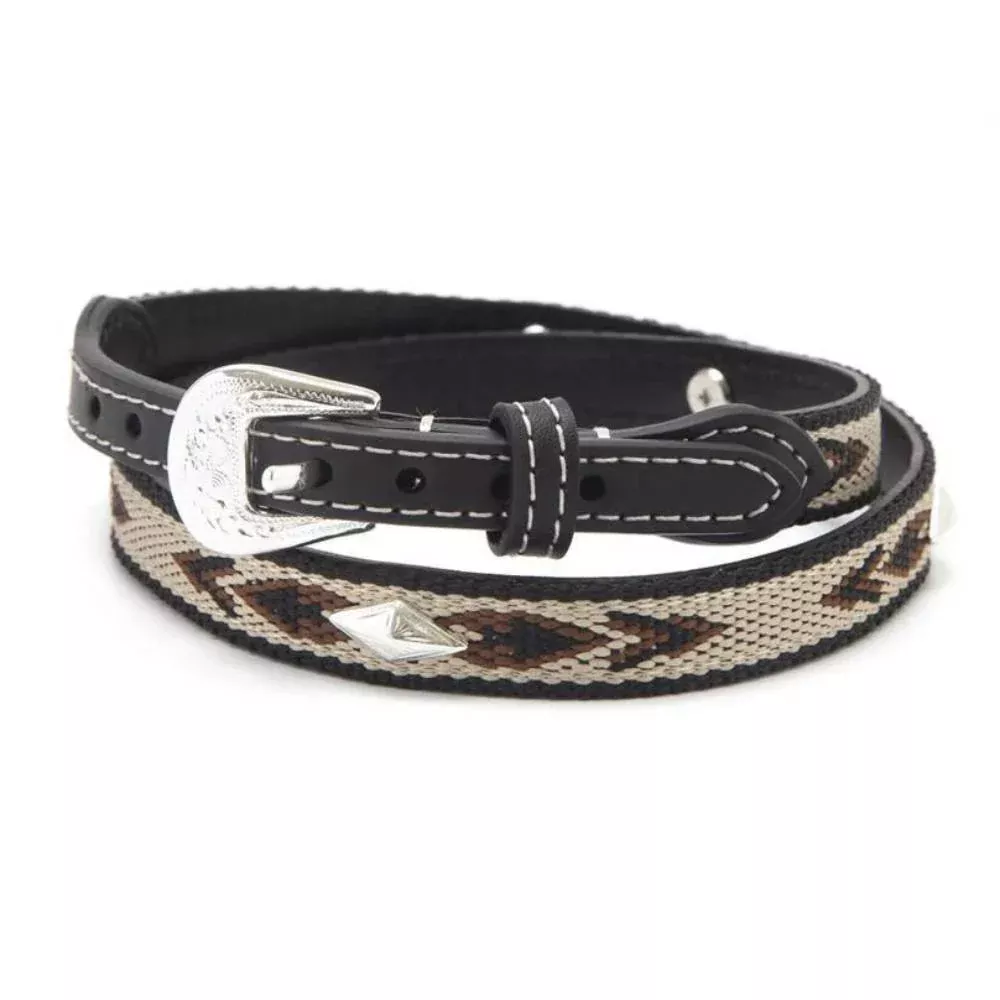 Twister 1/2" Embroidered and Conchos Hatband