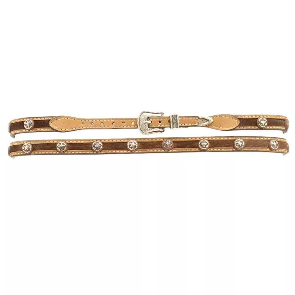 Twister Hair on Hide Conchos Hatband