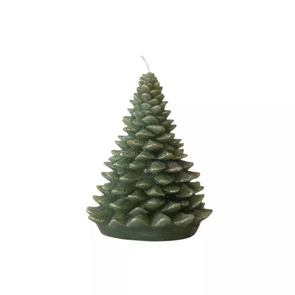 Unscented Gold Tips Evergreen Tree Candle