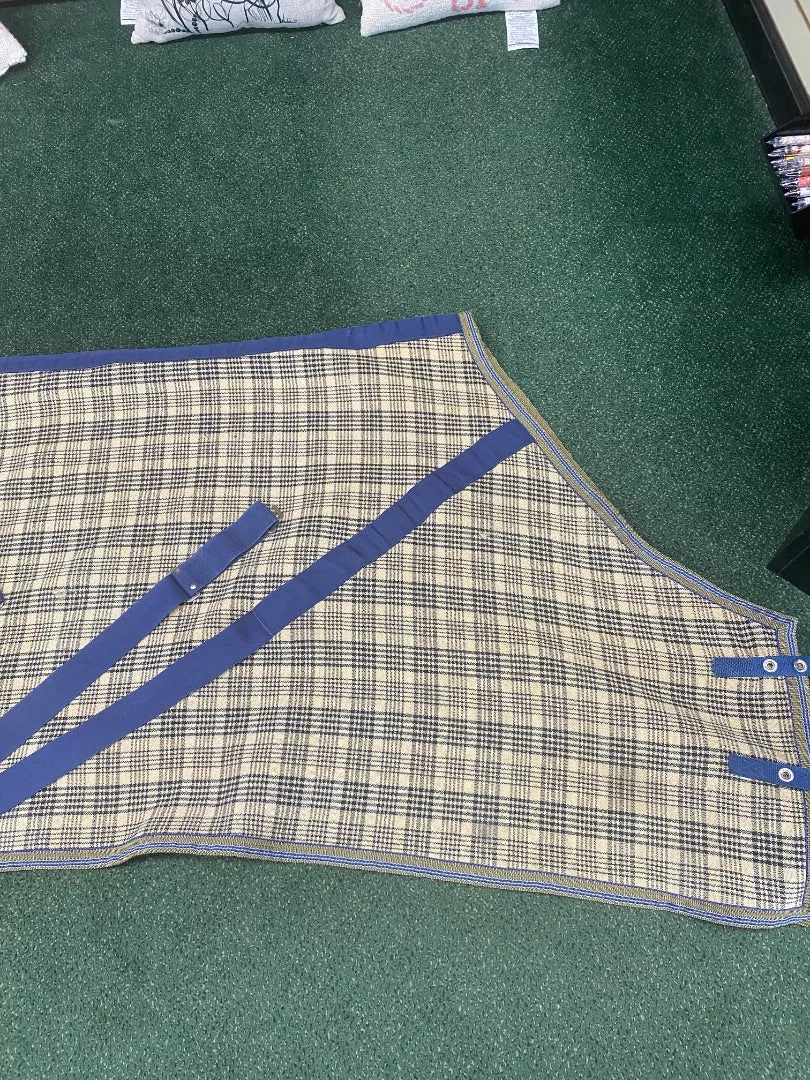 USED 5/A Baker Plaid Stable Blanket 84" Tan