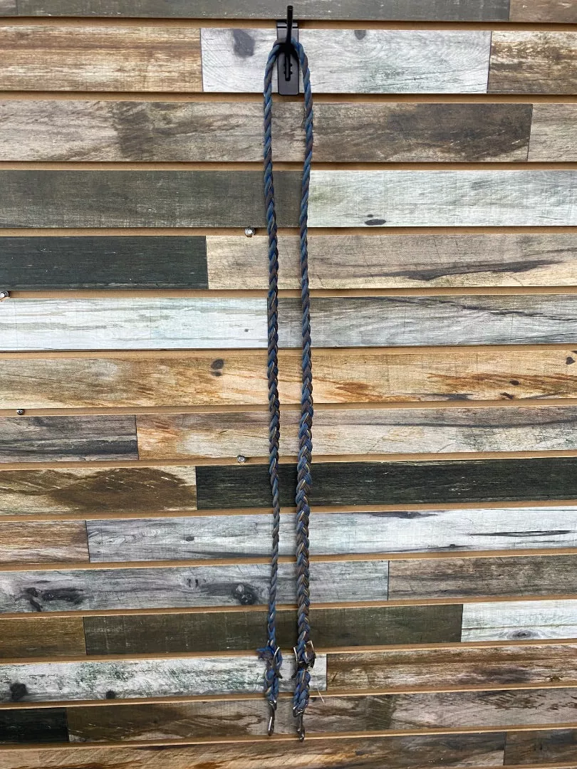 USED Blue, Black & White Braided Barrel Reins