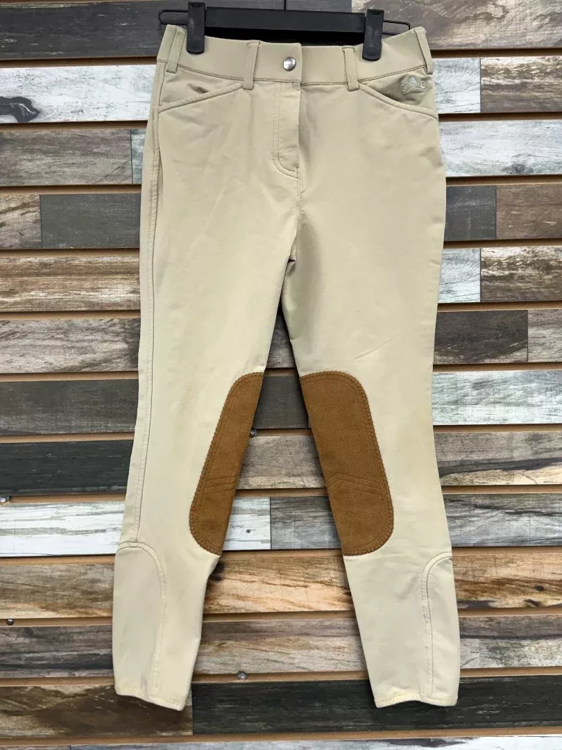 USED Camp Crossrail Knee Patch Breeches 12 Tan