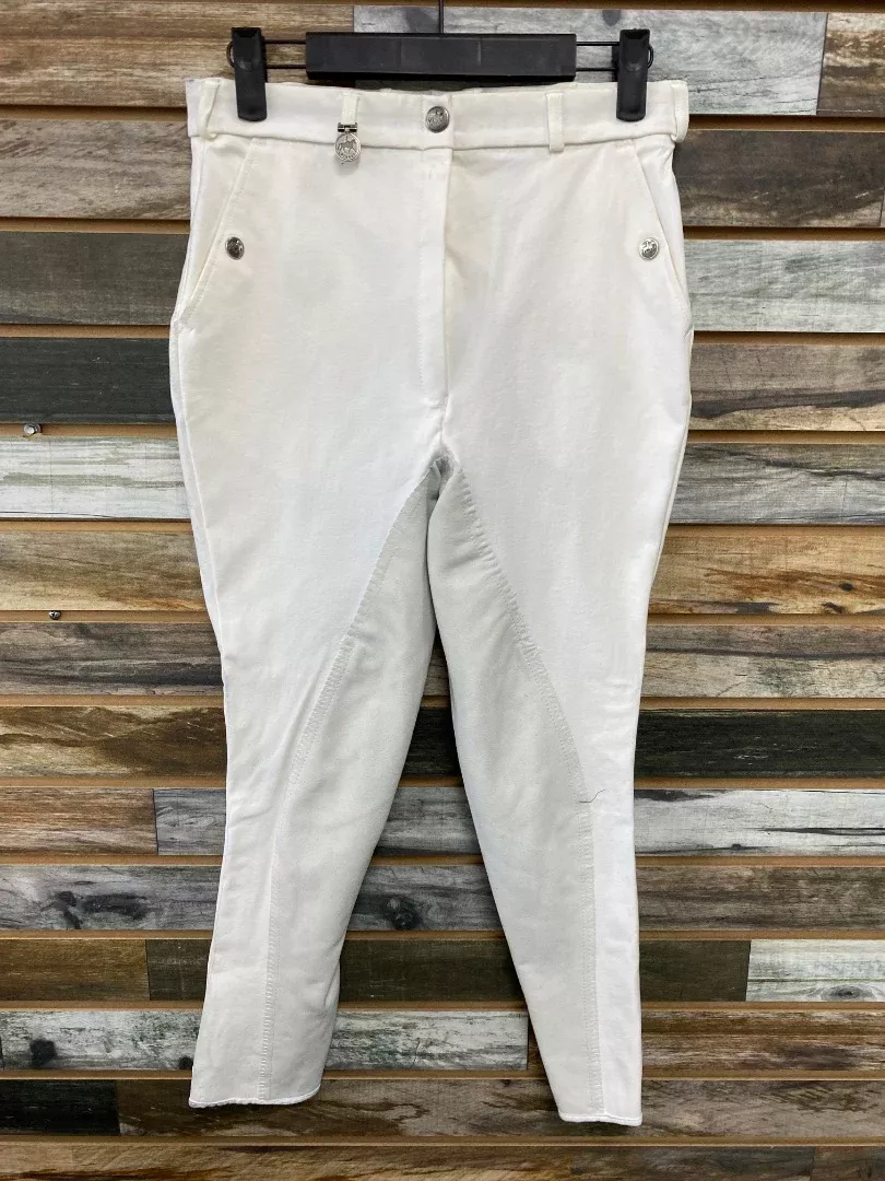 USED Pikeur Full Leather Seat Breeches 40 White