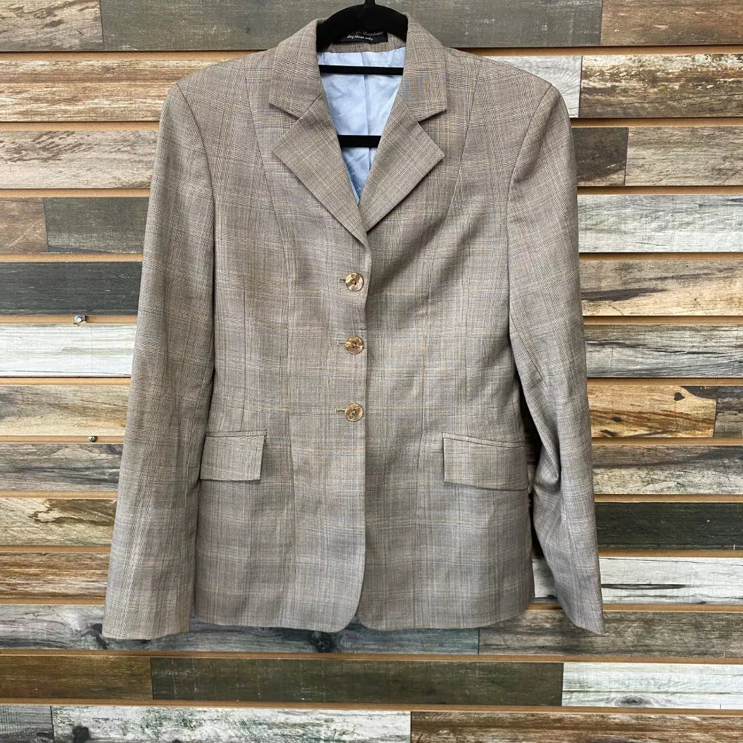 USED RJ Classics Show Jacket Small Tan/Grey/Blue Plaid